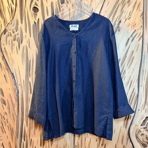 Flax 100% Linen Button Up Tunic Top. Size: S #lagenlook #linen #minimalist